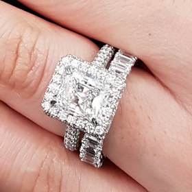 Multi-Row Band Engagement Rings